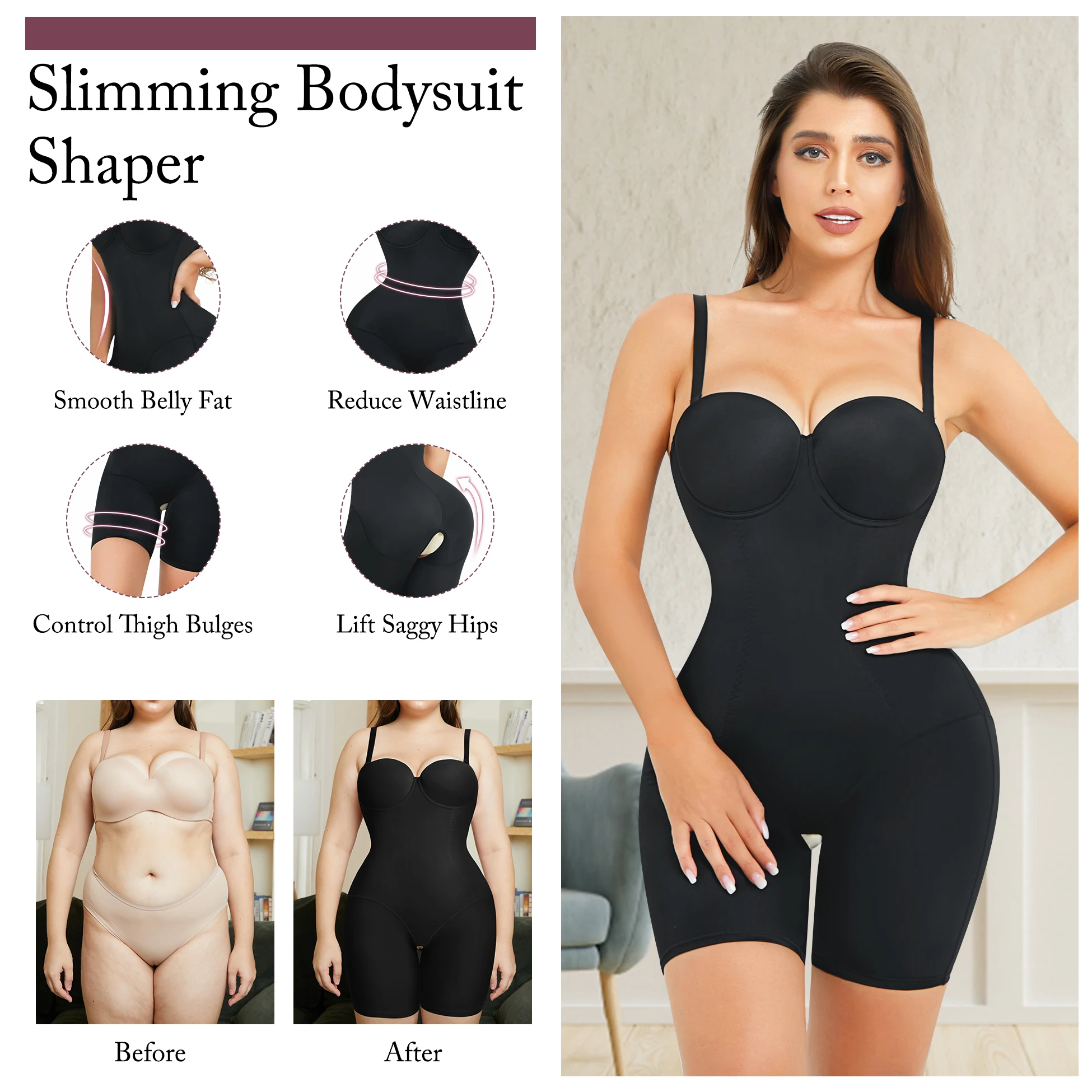 Full Body Shaper High Compression Shapewear Girdle With Brooches Bust For Postpartum Slimming Sheath Belly Fajas Colombianas