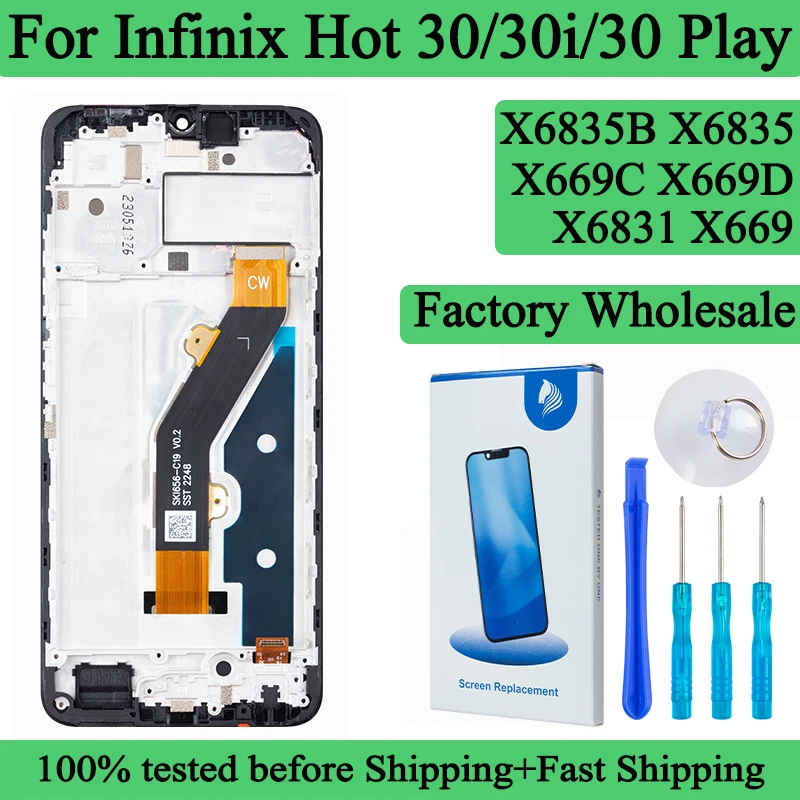 X6831 X669D X6835B Premium Lcd For Infinix Hot 30 Display Hot 30i Touch 30 5G Screen Digitizer Panel Assembly For Hot 30 Play