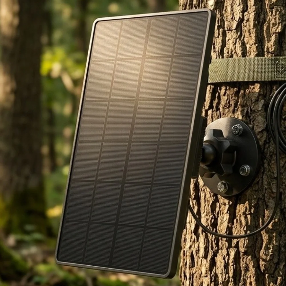 6000mAh Solar-Powered Charging Panel for Outdoor Cameras with 6V 2A 9V 1.5A 12V 1A DC Output and IP65 Waterproof Rating