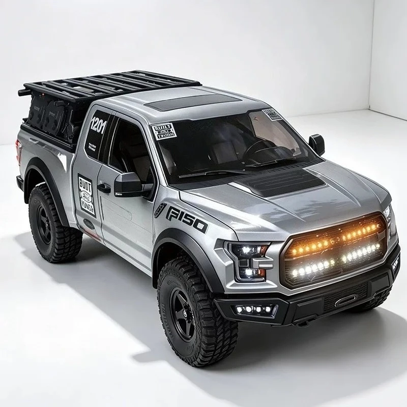 KM 1/8 F150RC Pickup Truck 2.4G Professional Part-Time 4WD Off-Road Crawler Electric Model Car for Adult RC Car Enthusiasts