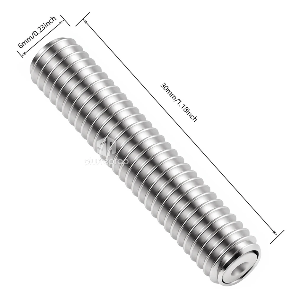 Piezas de impresora 3D para extrusora de boquilla de tubo de PTFE de garganta de acero inoxidable de filamento de 1,75mm MK8 M6 26mm 30mm 40mm de