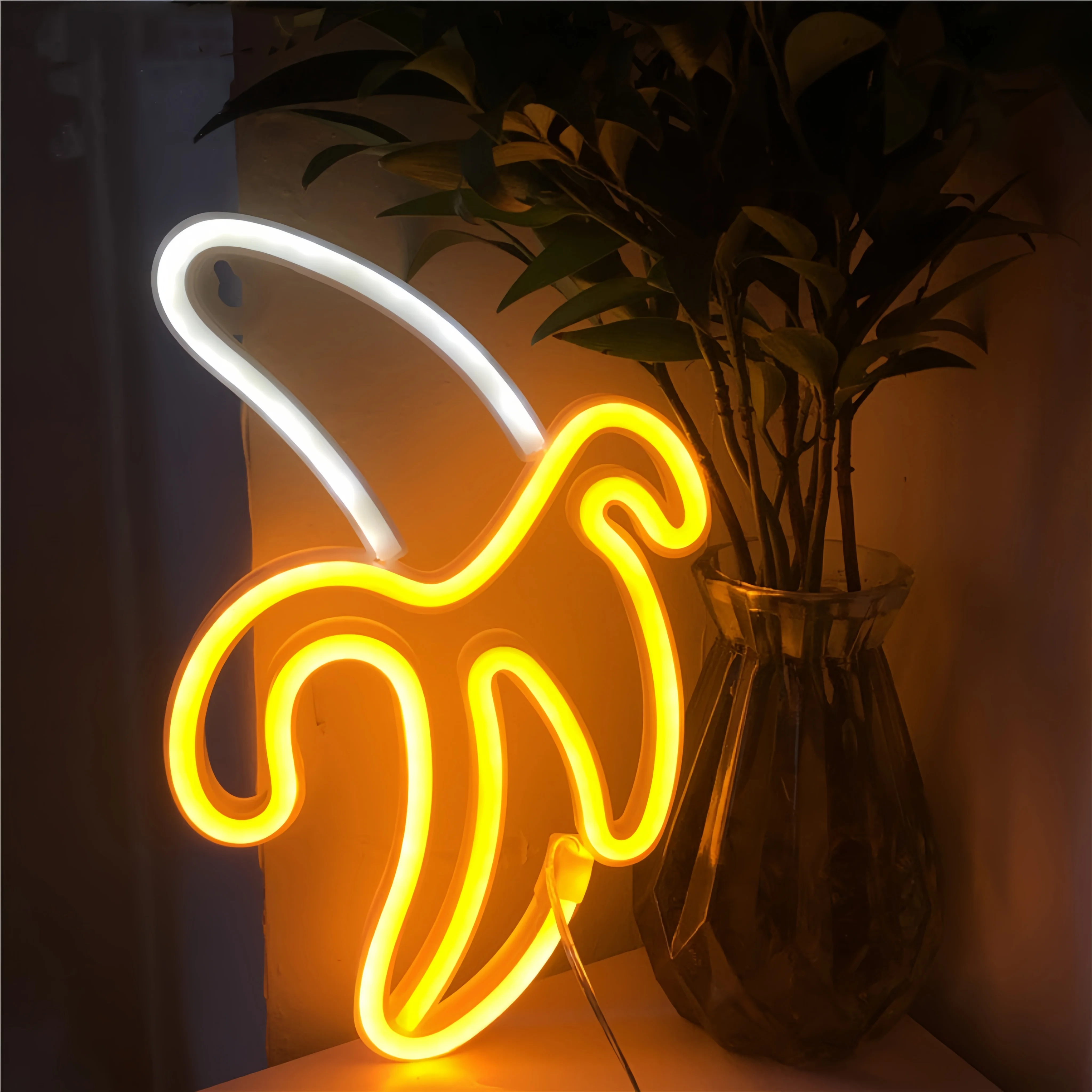 Banana LED neon light, USB/battery powered night light, birthday party, living room, wedding, home decoration wall decoration