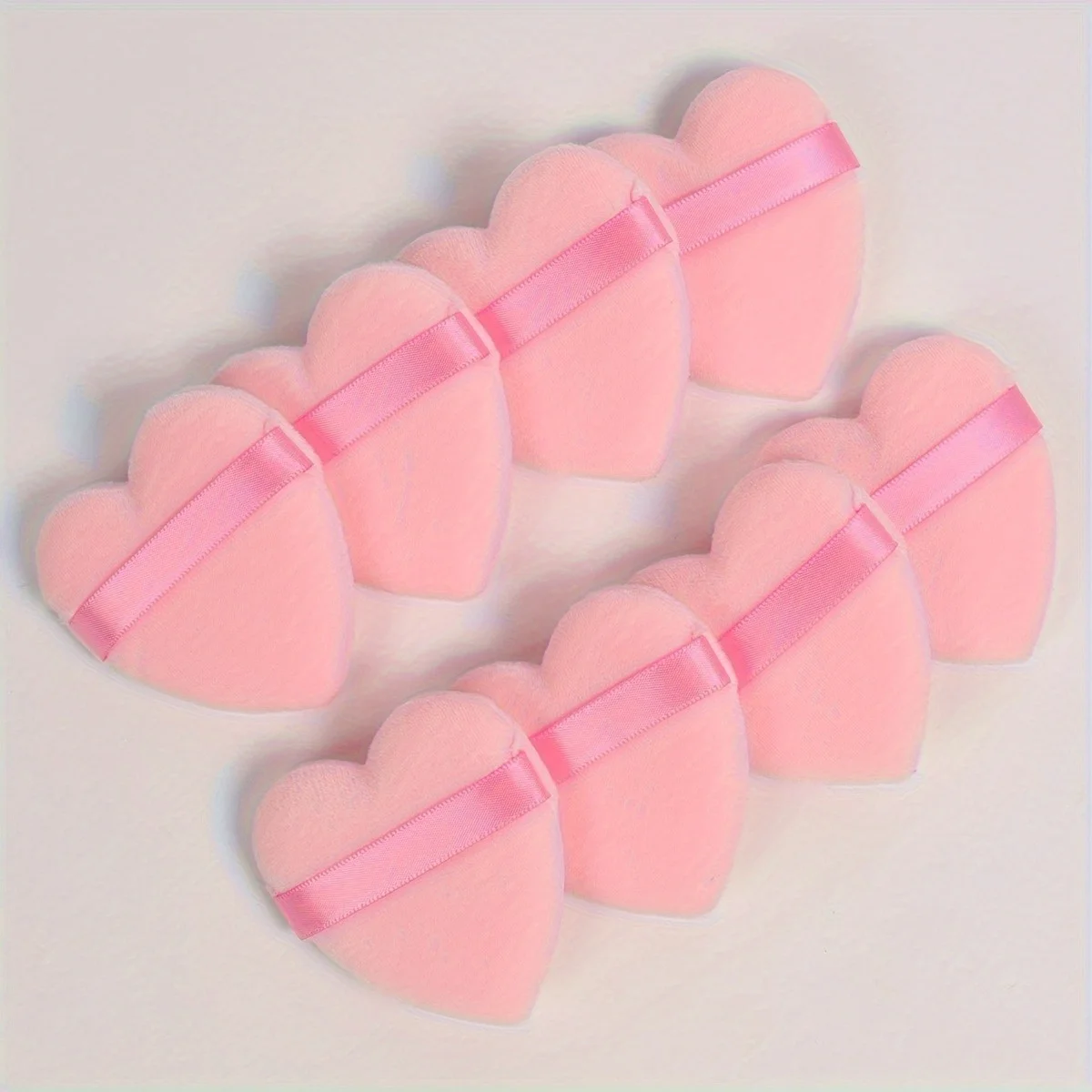 4/7/12/25pcs Powder Puff Ultra-Soft Velvet Heart-Shaped Makeup Sponge ,  Suitable for Sensitive Skin and All Skin Types