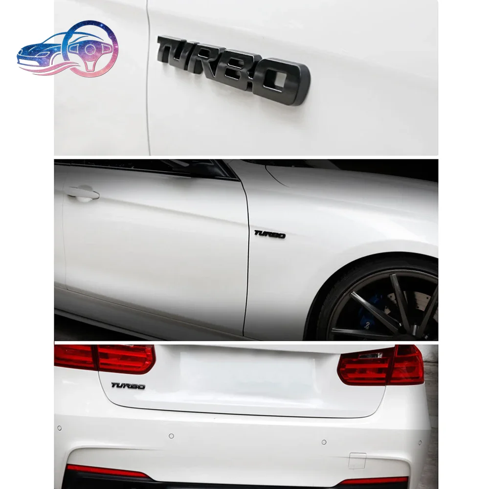 9.7*1.1 cm Car Styling Car Turbo Boost Loading Boosting 3D Metal Chrome Zinc Alloy 3D Emblem Badge Sticker Decal Auto Accessory