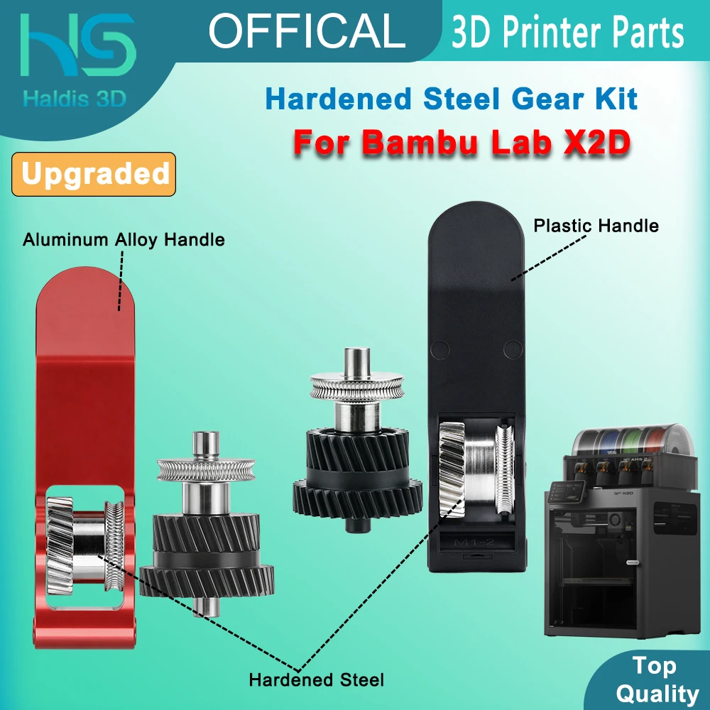 Gear Kit For Bambu Lab X2D Upgraded Alloy Handle Hardened Steel Extruder Gear Assembly For Bambulab X2D 3D Printer Accessories
