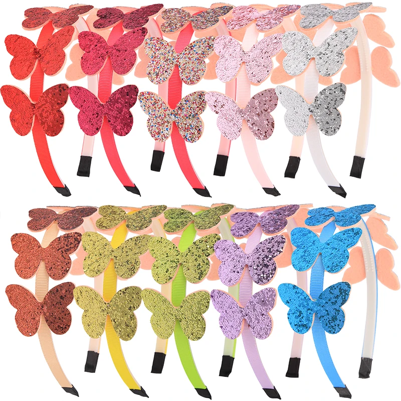 1PC Butterfly Headbands for Girls Cute Glitter Butterfly Hairbands Children Kids Hair Accessories