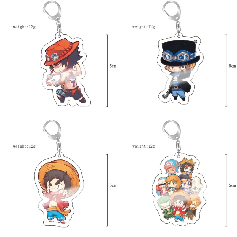 Recycled Acrylic Keychain for One Piece Nico Robin Franky Vinsmoke Sanji Monkey D. Luffy Tony Tony Chopper Anime Keychain Gift