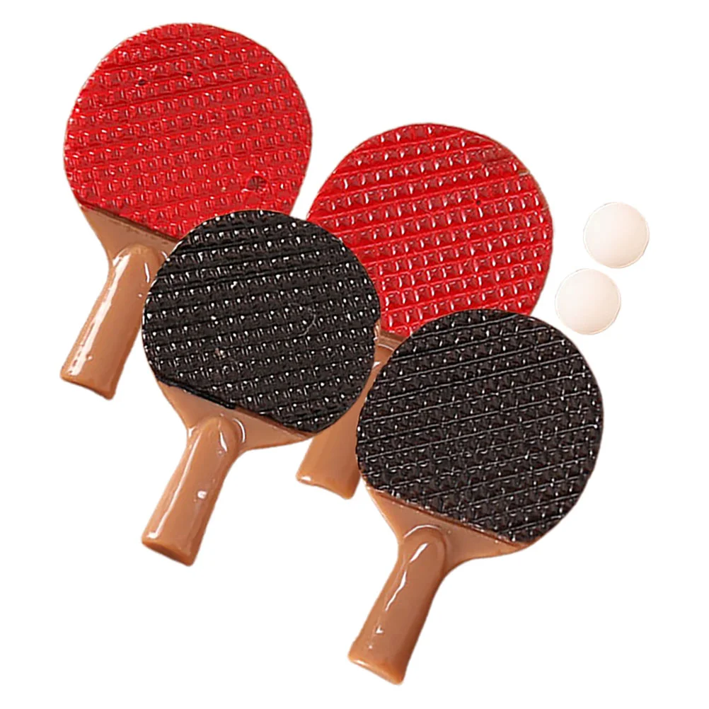 

2 Sets House Micro Landscaping Table Tennis Decor Miniature Model Photo Prop Toy