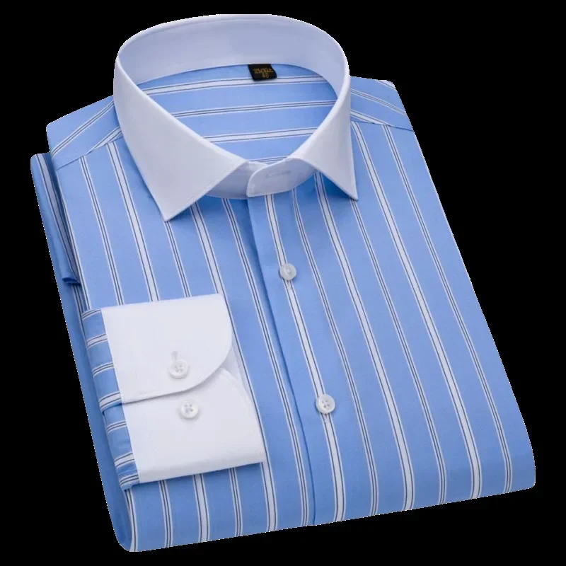 100S DP Pure Cotton High Quaity Men's Formal Shirt  Non-ironing Long-sleeved Spring 2025 Business Casual Collar Shirt