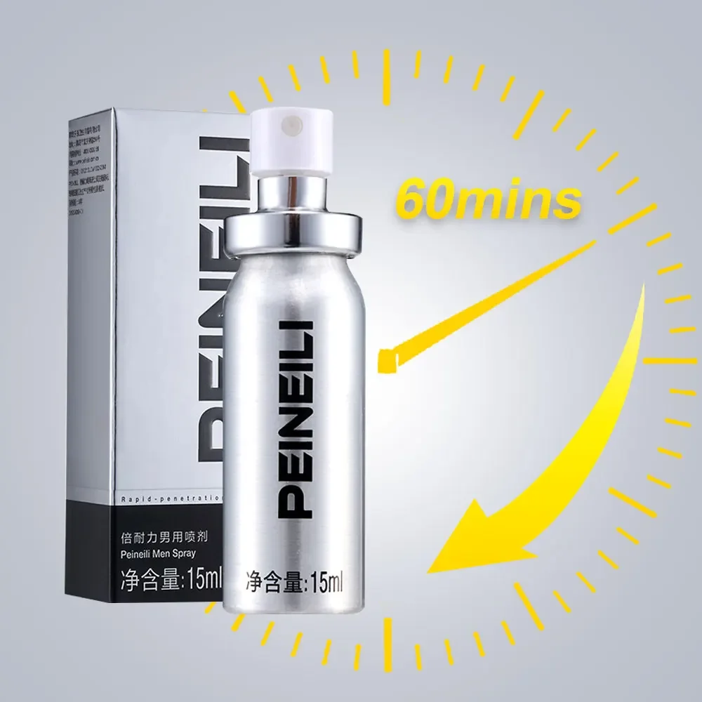 Spray Peineili Sex Delay para homens, masculino externo 60 minutos SEXO anti ejaculação prematura, prolongará o aumento do pênis, ereção, 15ml