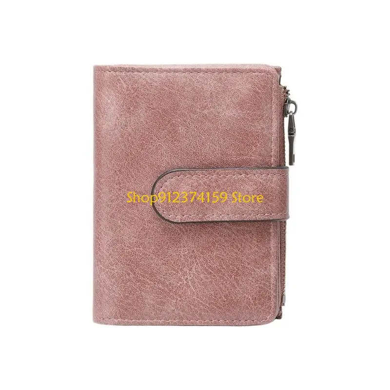 G5AE Compact Trifold Blocking Wallet For Women Lightweight PU Leather With Multiple Card Slots