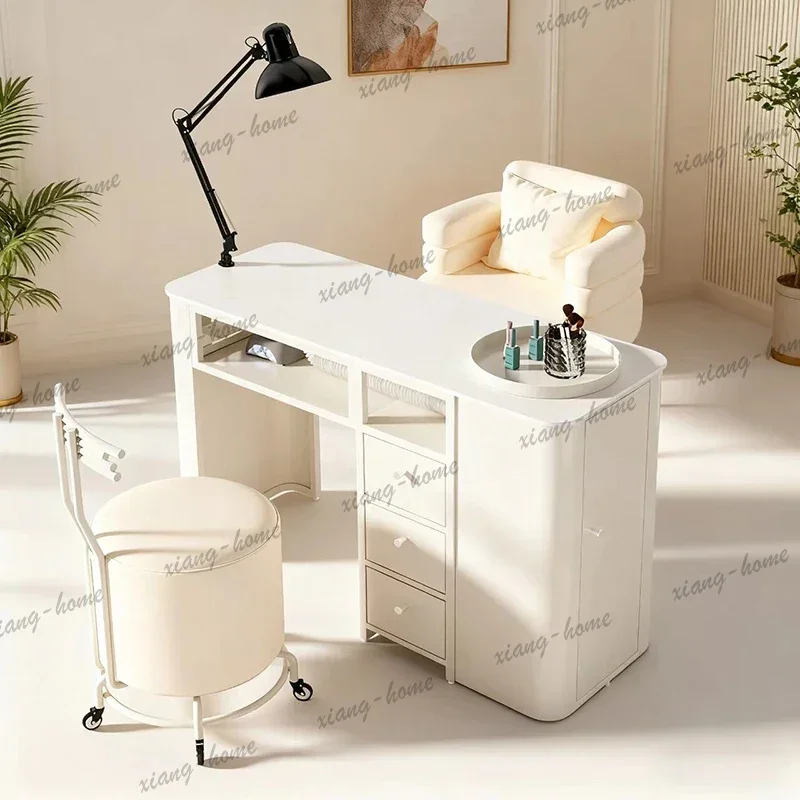 LJY Modern Trendy Manicure Nail Table Classic Practical European Smooth Manicure Nail Table Elegant And Subtle Mesa Salon Furnit