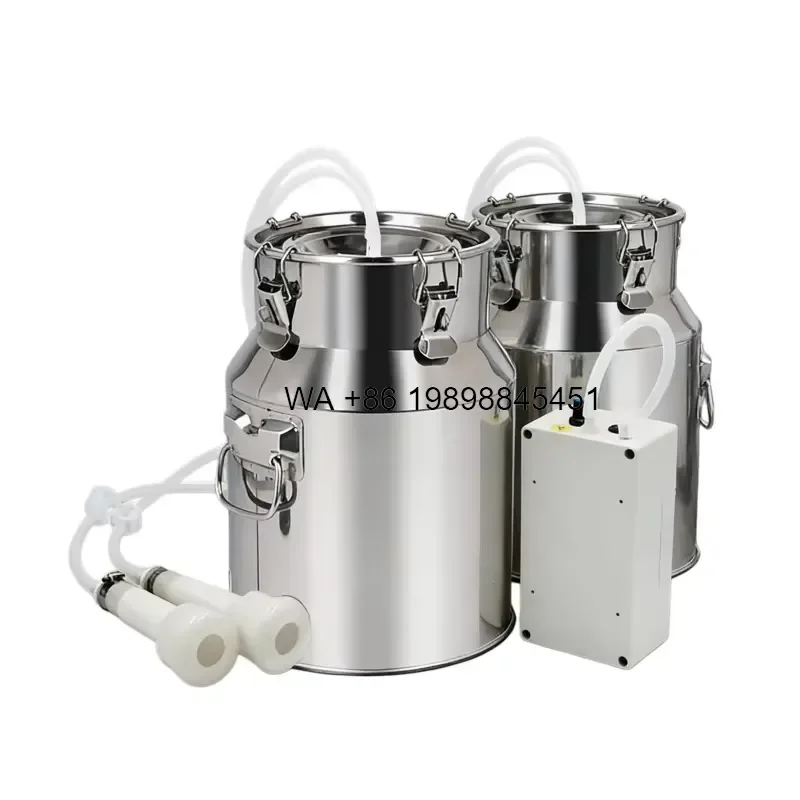 Wmwmnu for Portable Stainless Steel Livestock Milking Device with Adjustable Speed Vacuum Pump Lightweight Equipment