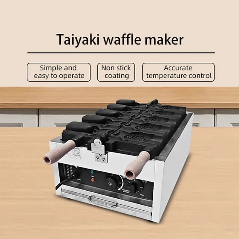 Taiyaki Fish Waffle Maker 110V 220V/Commercial Ice Cream Waffle Maker/Stainless Steel Taiyaki Maker/50-300℃/122-572℉ Adjustable