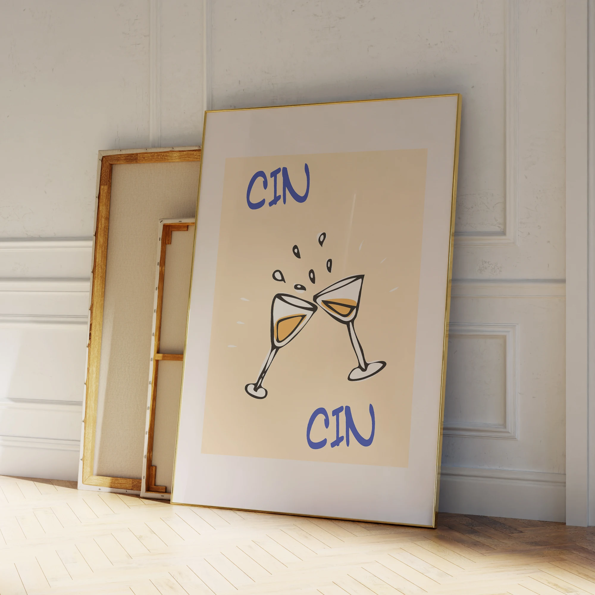 Modern  Retro Moderno Cin Wine Bar Cóctel Bebidas Wall Art Prints Canvas Painting Poster Picture For Living Room Home Decor