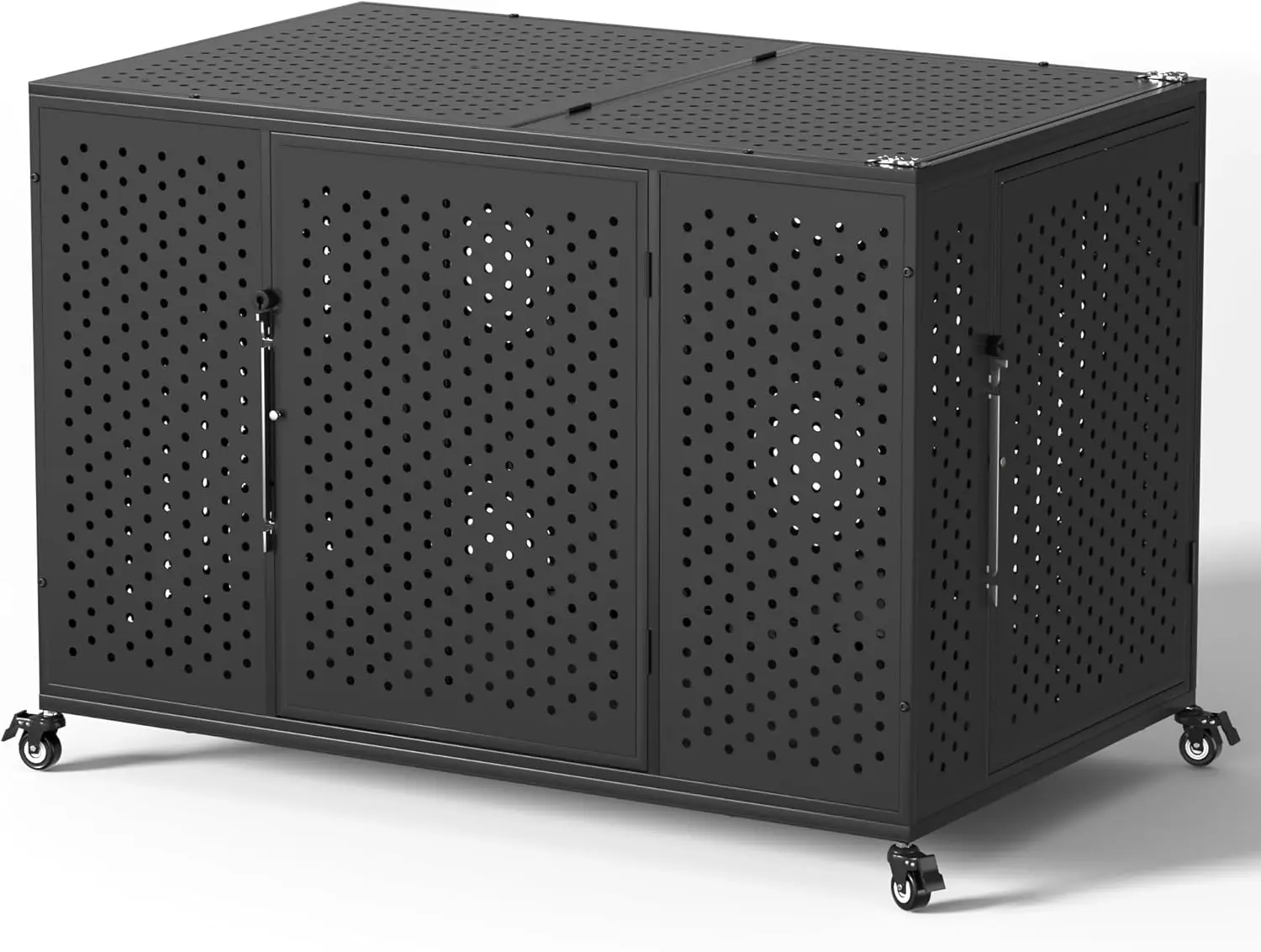 

48 Inch Heavy Duty Dog Crate for High Anxiety Dogs with Self-Locking Latch, Escape-Proof Steel Kennel