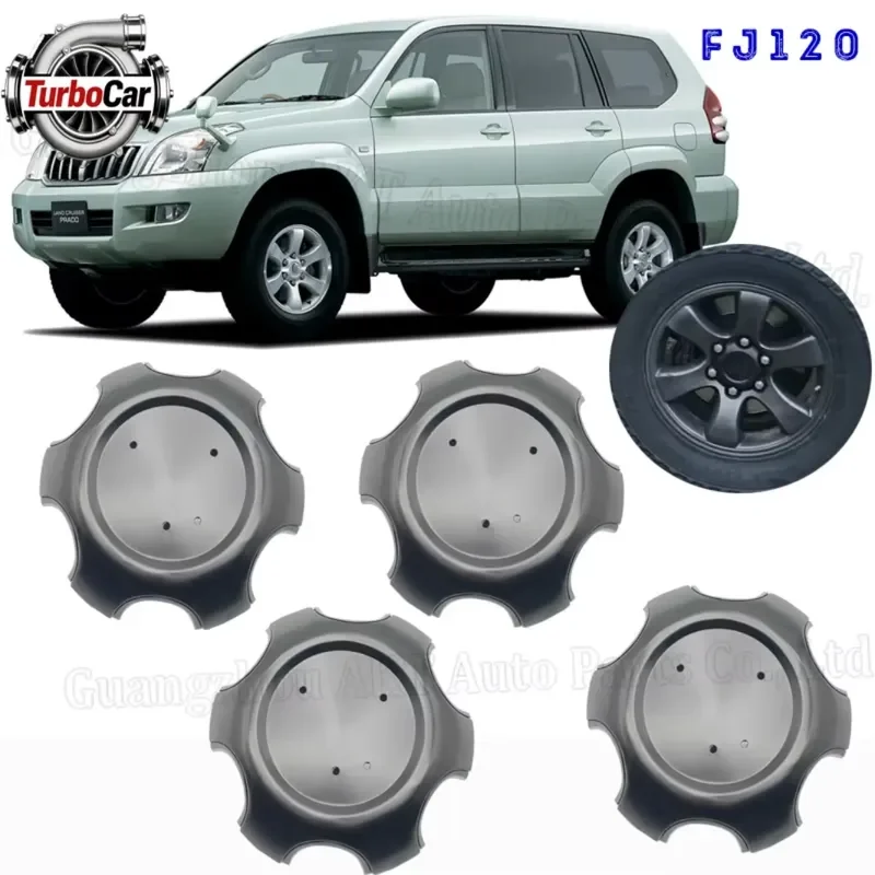 For Toyota Land Cruiser 40000 Prado 4.0L 120 Series 2003–2009 Wheel Centre Cap Hub Rim Black 4 Pcs Lot Car Wheel Hub Cover