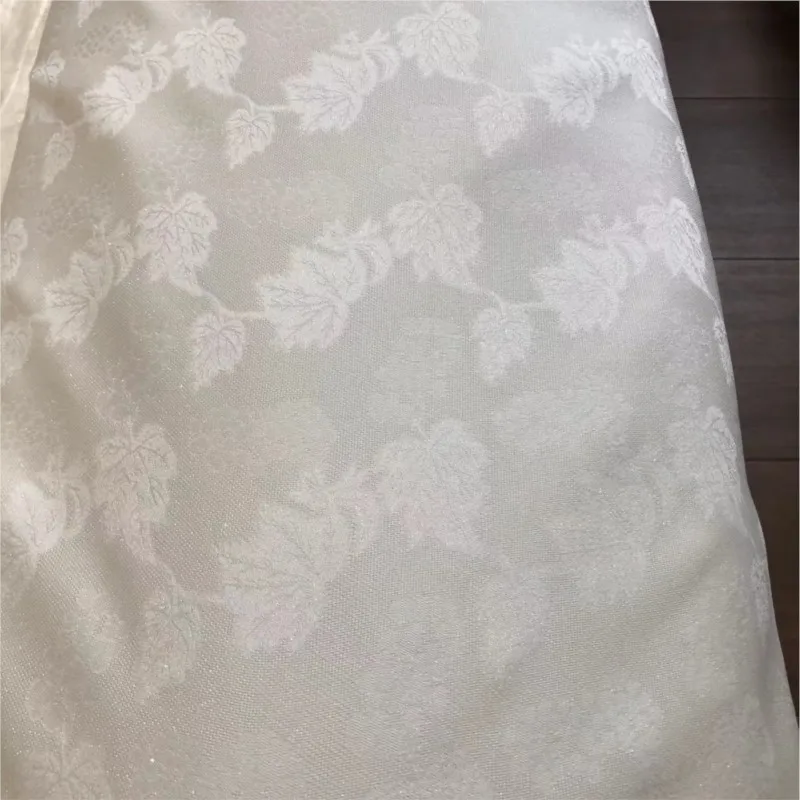 Flower silk Chinese-style fabric new perforated Suolo white base view 4