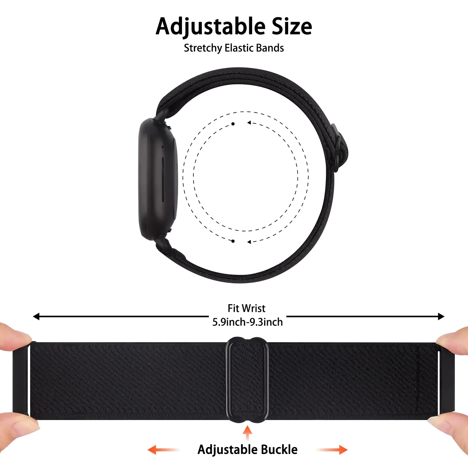 Bracelet de Sport tissé élastique pour Fitbit Versa 3 2 Versa Lite, Bracelet réglable en Nylon pour Fitbit Sense Band