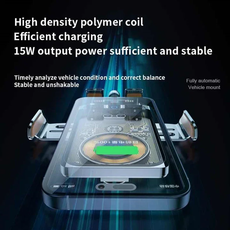 15W Smart Sensor Auto Drahtlose Ladegerät Auto-Clamping Auto Telefon Halter Für iPhone16 Samsung Huawei Automatische Sensing Telefon halter