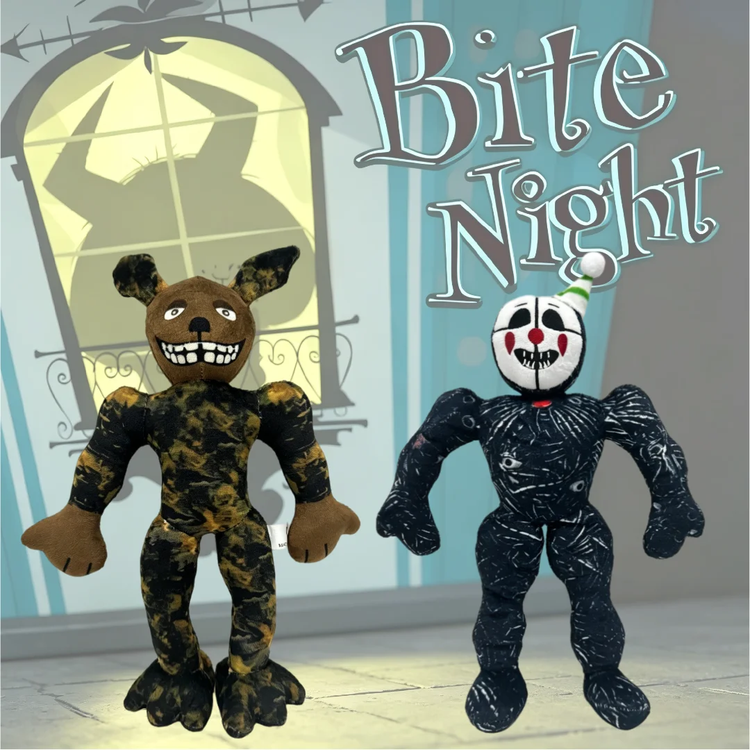 

30CM Bite By Night Plush Toys Set Scary Camo Dog And Clown Stuffed Dolls For Horror Game Fans Kids Halloween Gift