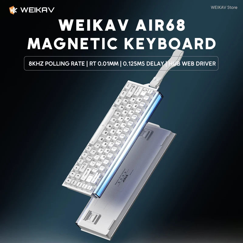 

WEIKAV AIR68 Gaming Magnetic Mechanical Keyboard 60% Layouts 0.125ms 8K Rapid Trigge 0.01 RGB Lightbox Hotswap Gamer Keyboard