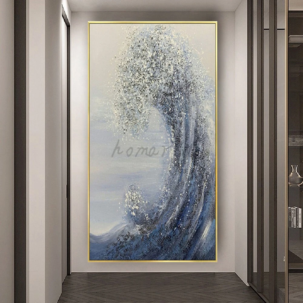 100% Handmade Modern Oil Painting Wall Art Picture On Canvas Poster For Home Decor Mural Light Knife Grey Abstarct Image Live