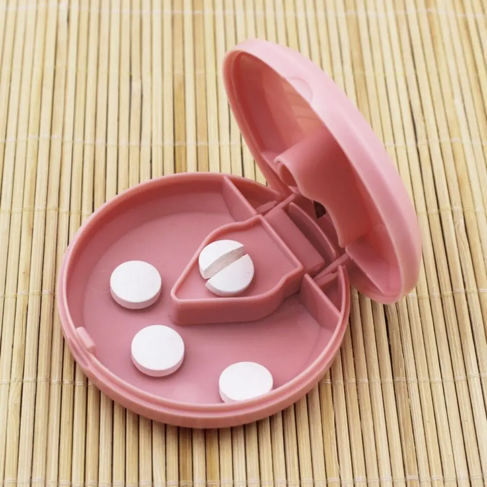 

Durable Lightweight Pill Cutter Splitter Mini Easy to Carry Pill Storage Box Safely Small Pill box Organizer
