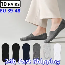 20PCS=10 PAIRS/Pack Invisible Mens Large Big Plus Size 46,47,48 Boat Socks Man Breathable Odor Resistant Cotton Male Socks Meias