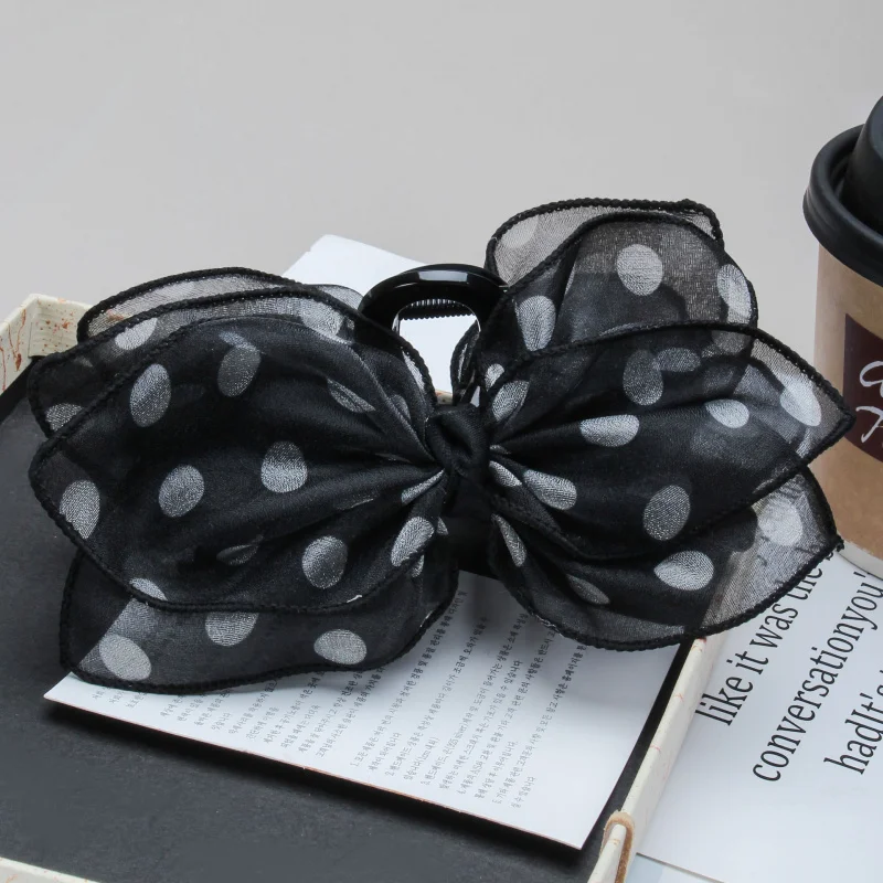 

2024Trendy New Large Shark Hair Claw Clip with Bowknot for Women