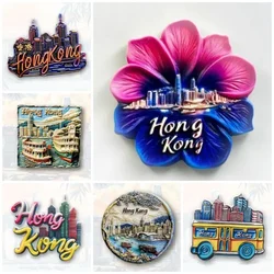 Hong Kong Fridge Stickers Creative Victoria Harbor Bauhinia Fridge Magnets Home Decor China Travelling Souvenirs Wedding Gifts