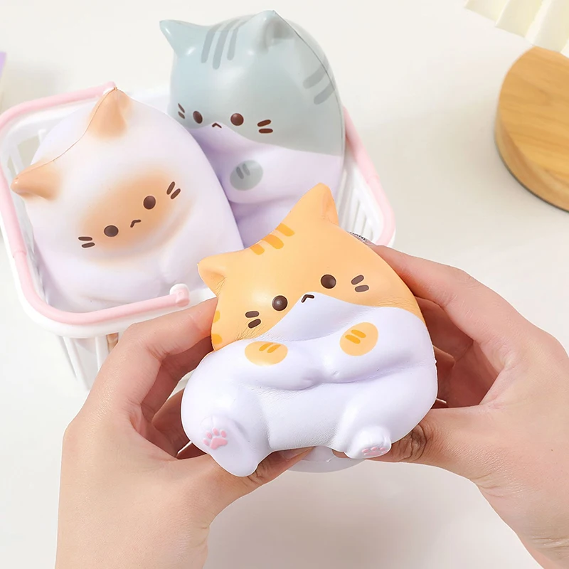 New Cat Stress Relief Squishy Toy PU Slow Rising Squeeze Antistress Ball Cartoon Table Ornaments Squishy Stress Reliever Toys