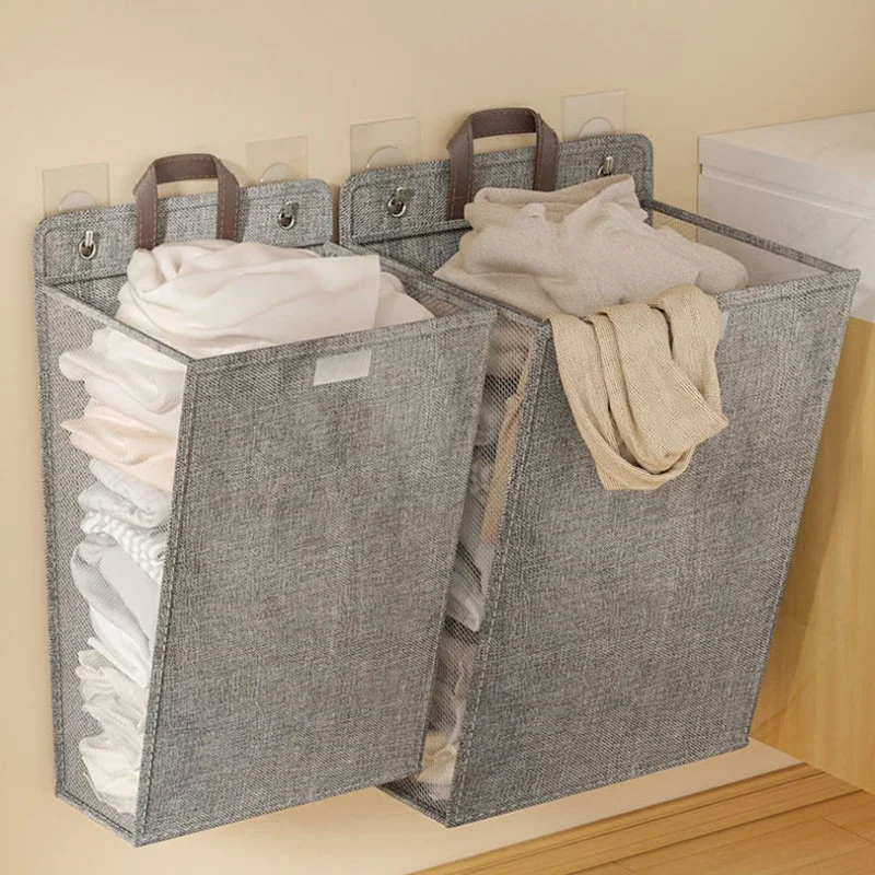 Faltbarer schmutziger Wäschekorb, wasserdichter Aufbewahrungsorganisator, Haushalts-Kleiderbehälter, hängende Schrank-Lösung, kompakte Wäsche