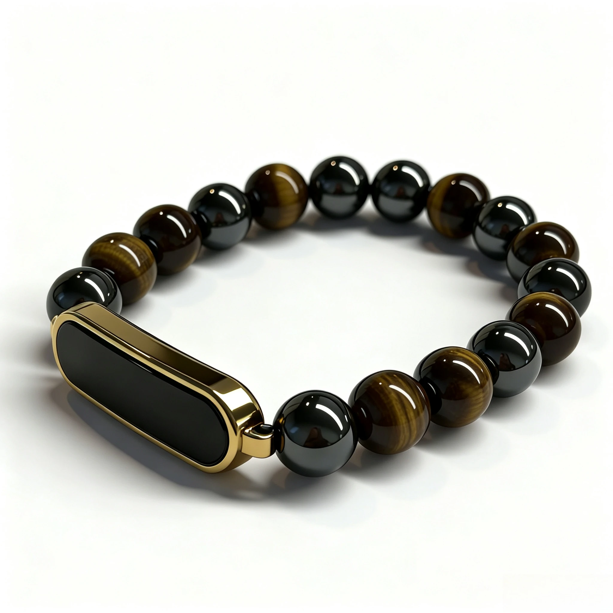 Couple Matching Beaded Smart Bracelet, Retro Elegant Wristband with Heart Rate and Sleep Monitoring Function