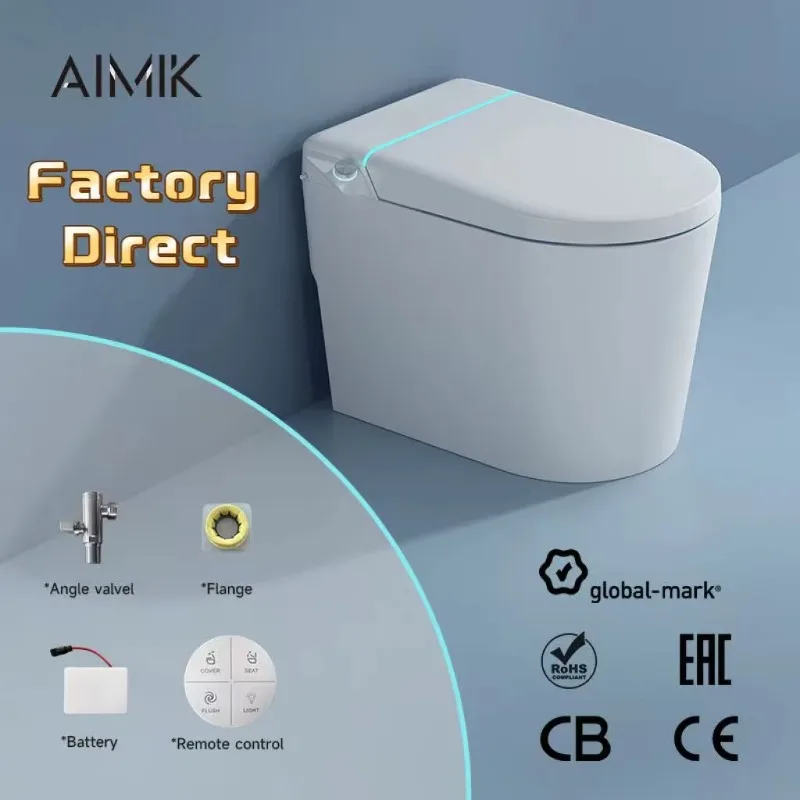 Cheap Smart Intelligent Toilet Ceramic Bowl Foot Automatic Sensor Electronic Flush P-trap Smart Toilette One Piece WC Bathroom