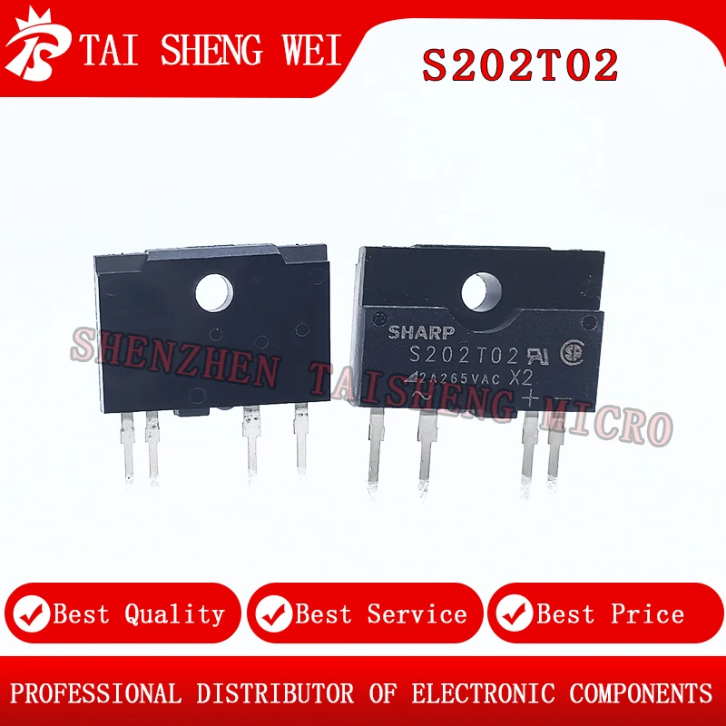 2PCS New S202T01 Solid State Relay S202T02 2A 265VAC In-Line ZIP-4 New