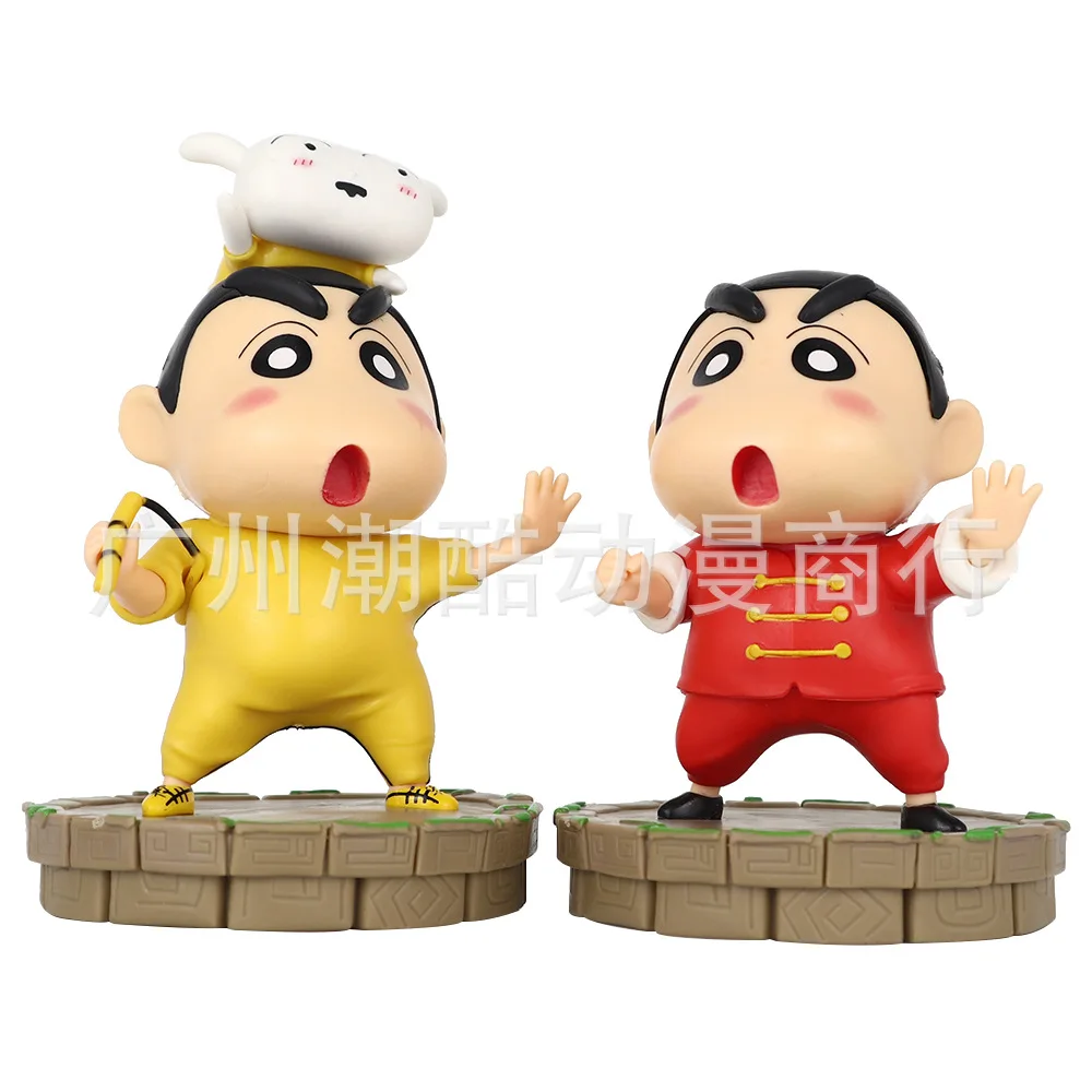 2024 Crayon Shin-chan 11cm Anime Figure Kung Fu Shin-nohara Shin-nosuke Cos Bruce Play Pvc Desktop Collection Toy Surprise Gift