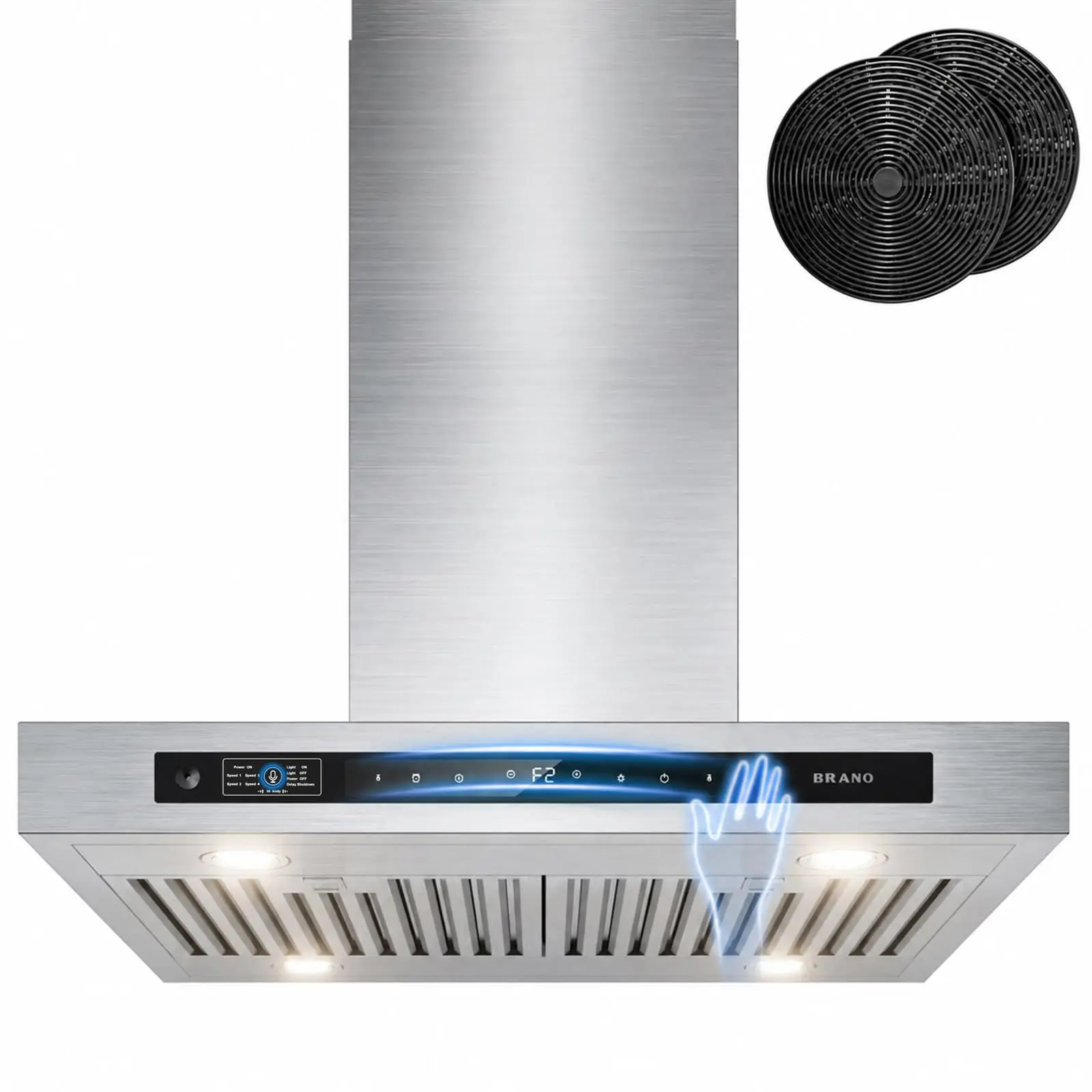 Island Range Hood 30 Inch 900 CFM, Voice & Gesture & Touch Control
