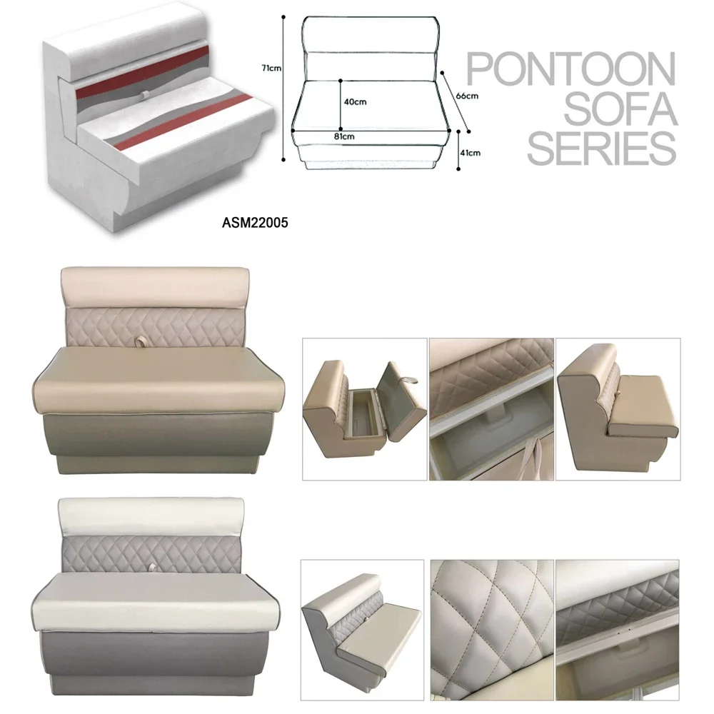 2026 Boating Accessories Wholesale Boat Sofa Customized Pontoon Boat Furniture with Holder Other Marine Supplies