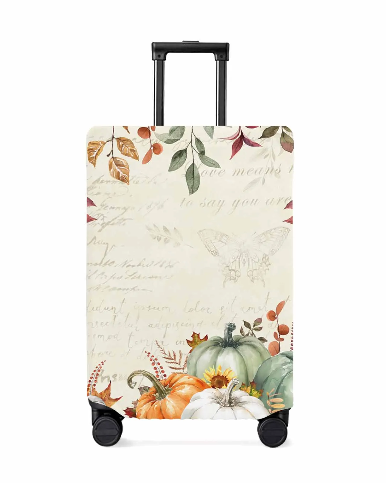 

Thanksgiving Autumn Leaves Sunflower Pumpkin Stretch Suitcase Protector Baggage Dust Case Cover For 18-32 Inch Travel