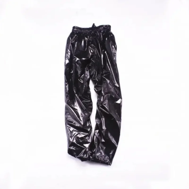 XS~8XL Fashion Men Black Glossy Pants Loose High Waist Hip Hop Trousers Couple Street Dancing Night Club Stage Costumes