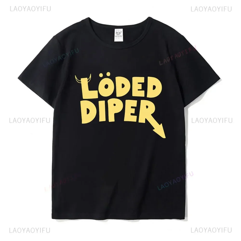 Funny Clothes LODED DIPER DIARY OF A WIMP KID Printed T-shirt Tops Men Women Summer Comfortable Tops Unisex Street Fashion