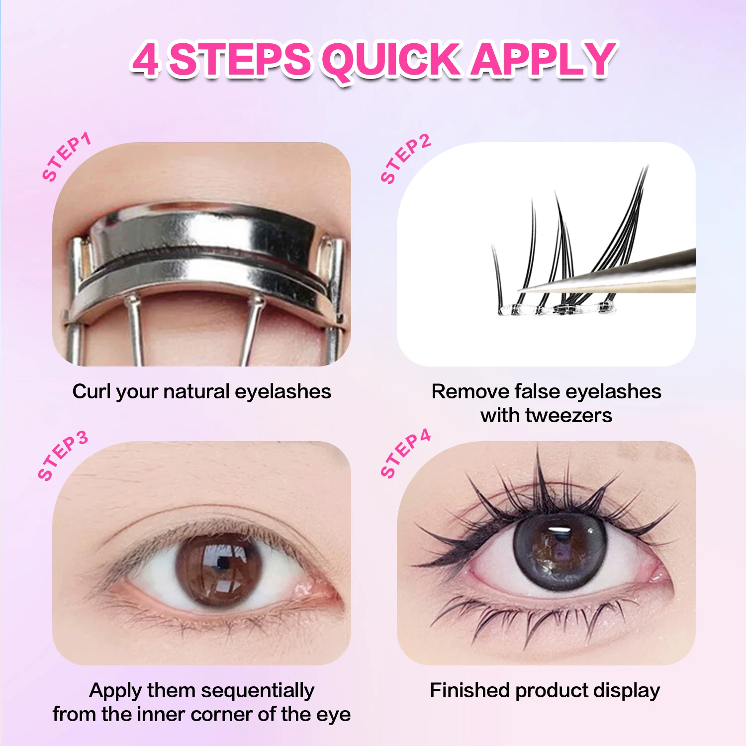 12 Reihen natürliche untere Wimpern 5–7 mm untere Wimpern mit selbstklebendem, unsichtbarem, vorgeklebtem Wimpern, transparentes Band, wiederverwendbare Make-up-Werkzeuge