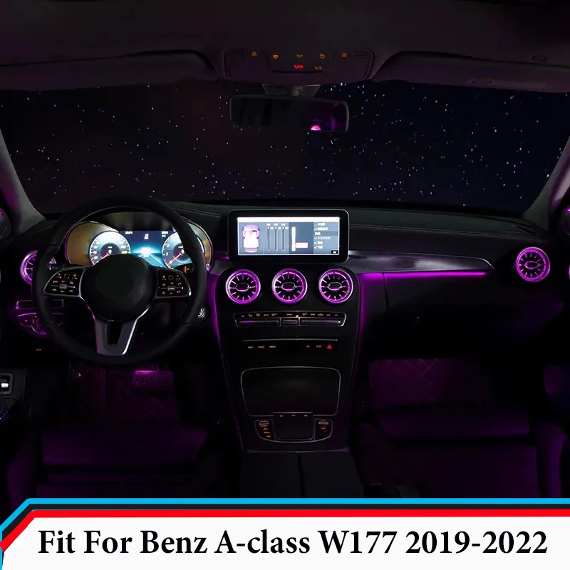 64-Farben-Atmosphärenlampe geeignet für Mercedes-Benz A-Klasse W177 2011-2015 LED-Atmosphären lampe vorne und hinten Entlüftung auslass