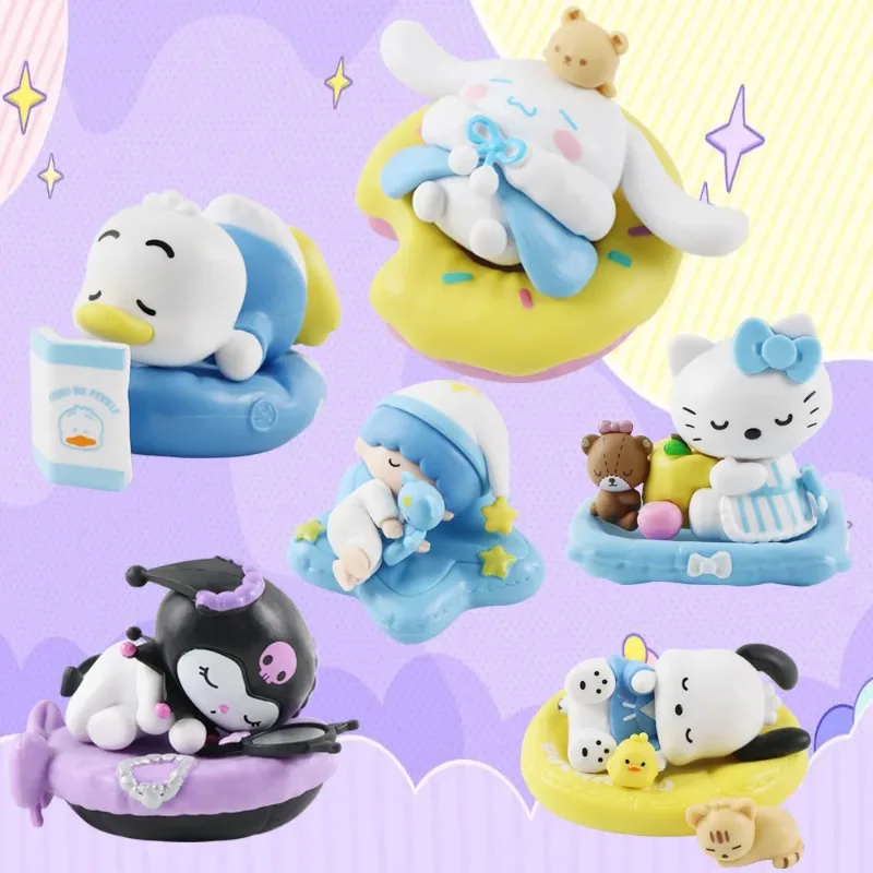 Figurka Sanrio Seria Sleep Kulomie Melody KT Cat Tide Play Blind Box Zabawka Automat