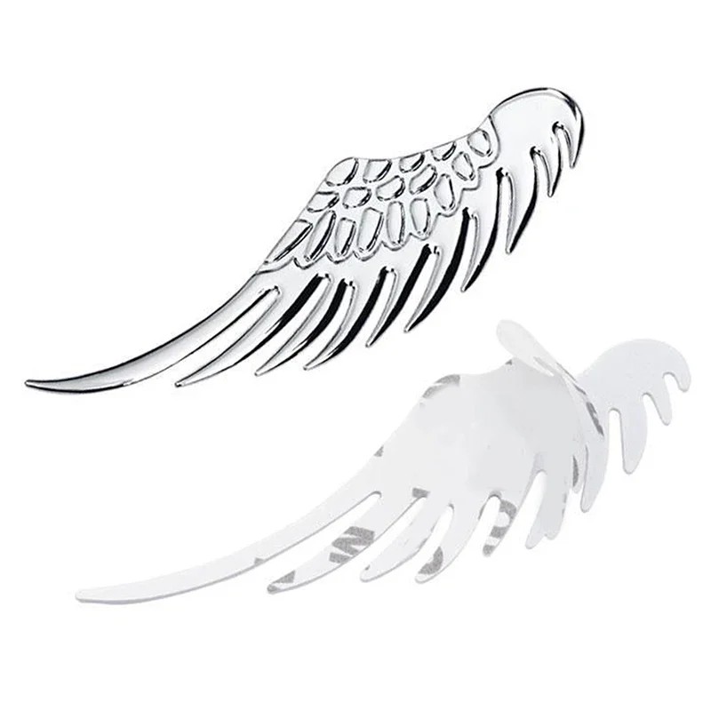 1Pair Car Auto Motorcycle Body Sticker 3D Angel Wings Badge Style Zinc Alloy Decals Silver/Gold Exterior Accessories