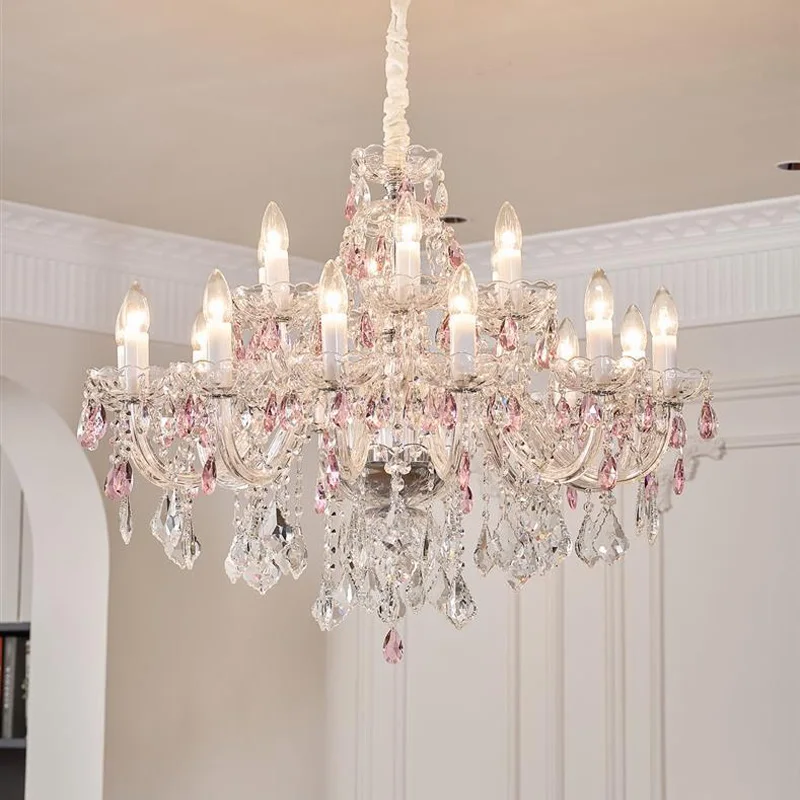 

Luxury Crystal Candlestick Chandeliers Dining Table Light Modern Ceiling Chandelier for Living Room Ceiling Pendant Lamp Lustre