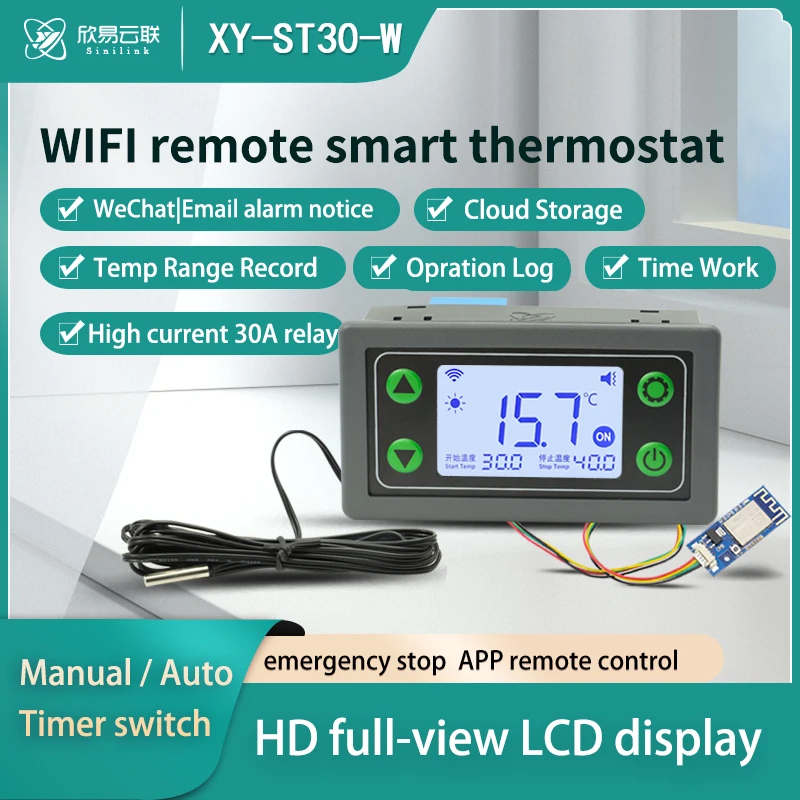 Smart Wifi Phone APP Remote Temperature Controller AC110V-220V DC6-30V Thermostat Microcomputer Switch Thermoregulator Sensor