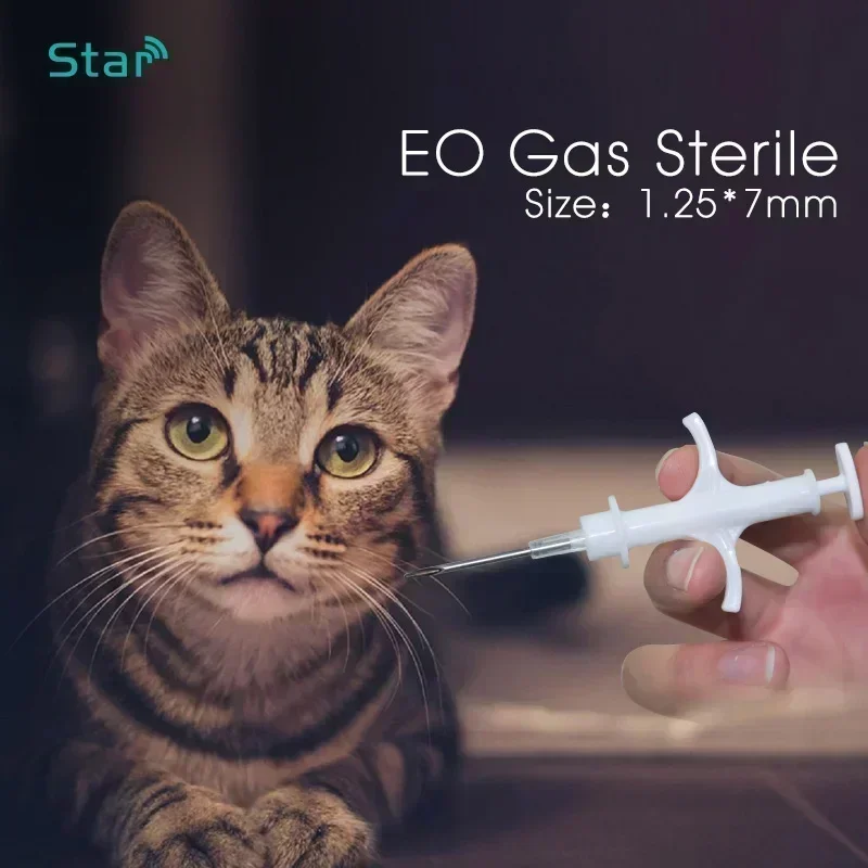 

10 шт., бирка для животных EM4305, микрочип ICAR, международный стандарт, 134,2 кГц, RFID-метка для животных, FDX-B, чип для идентификации домашних животных, шприц