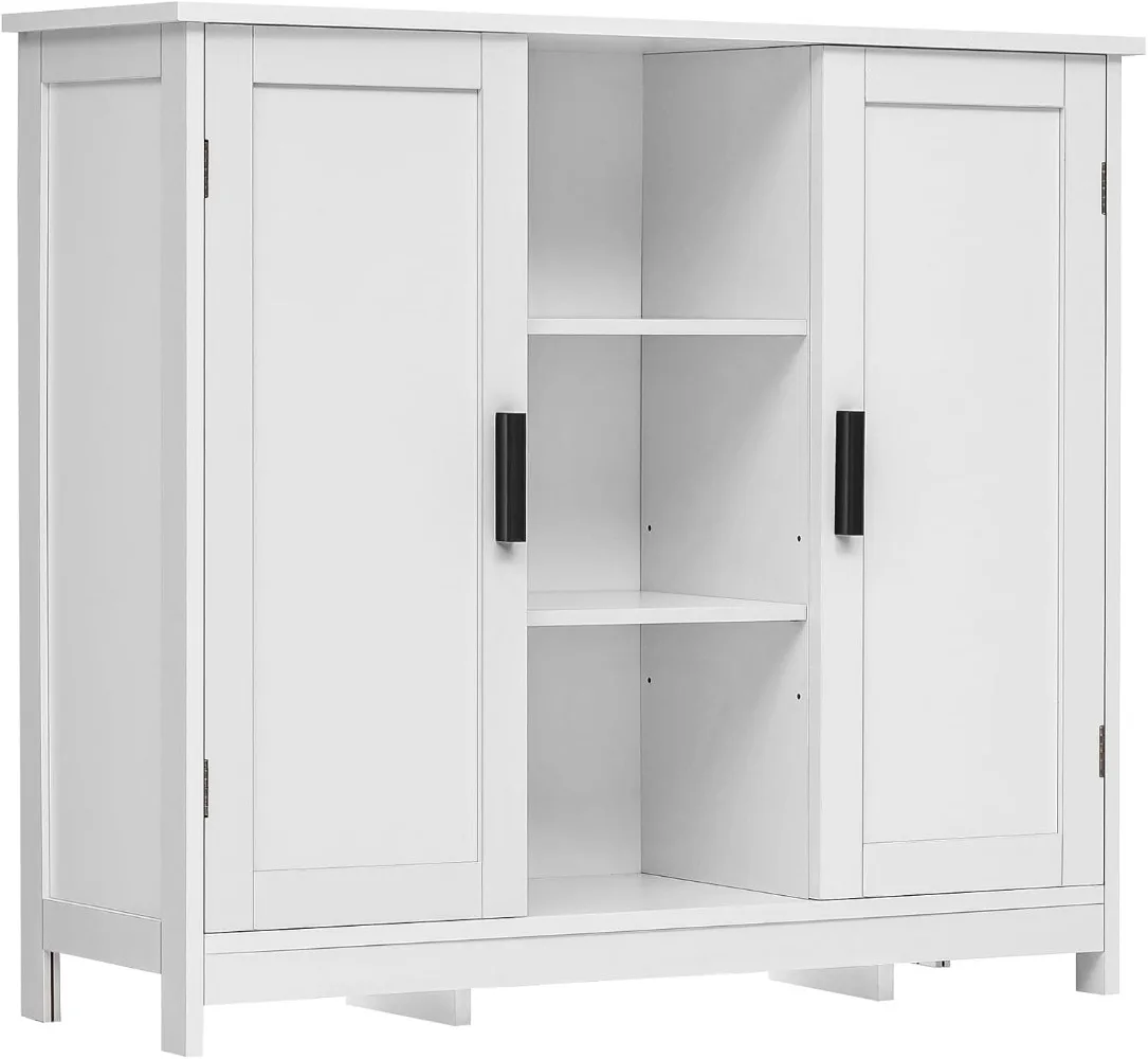 

Iwell Storage Cabinet with 2 Doors and 4 Storage Shelves, Credenza Buffet Cabinet, Bathroom Cabinet for Living Room, Entryway